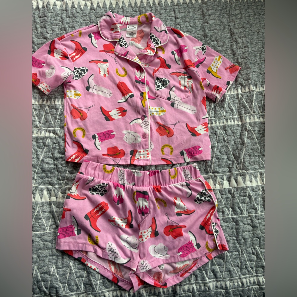 Girls Art class Western pajama set size 8